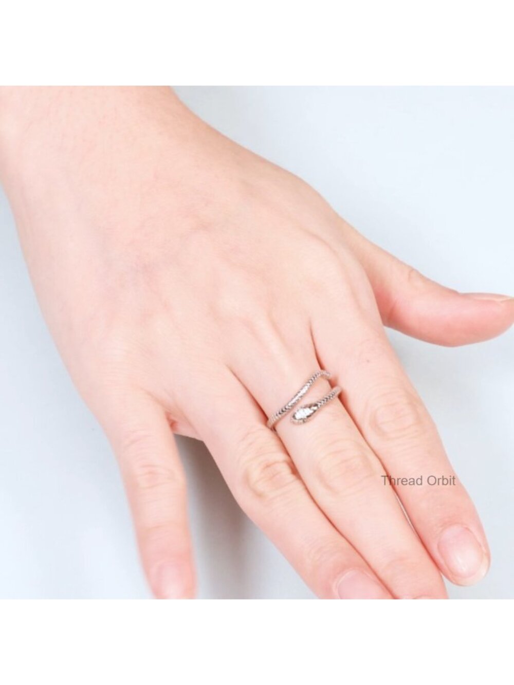 Adjustable Snake Rings for Women, Sterling Silver Statement Stackable Ring - Picture 6 of 6